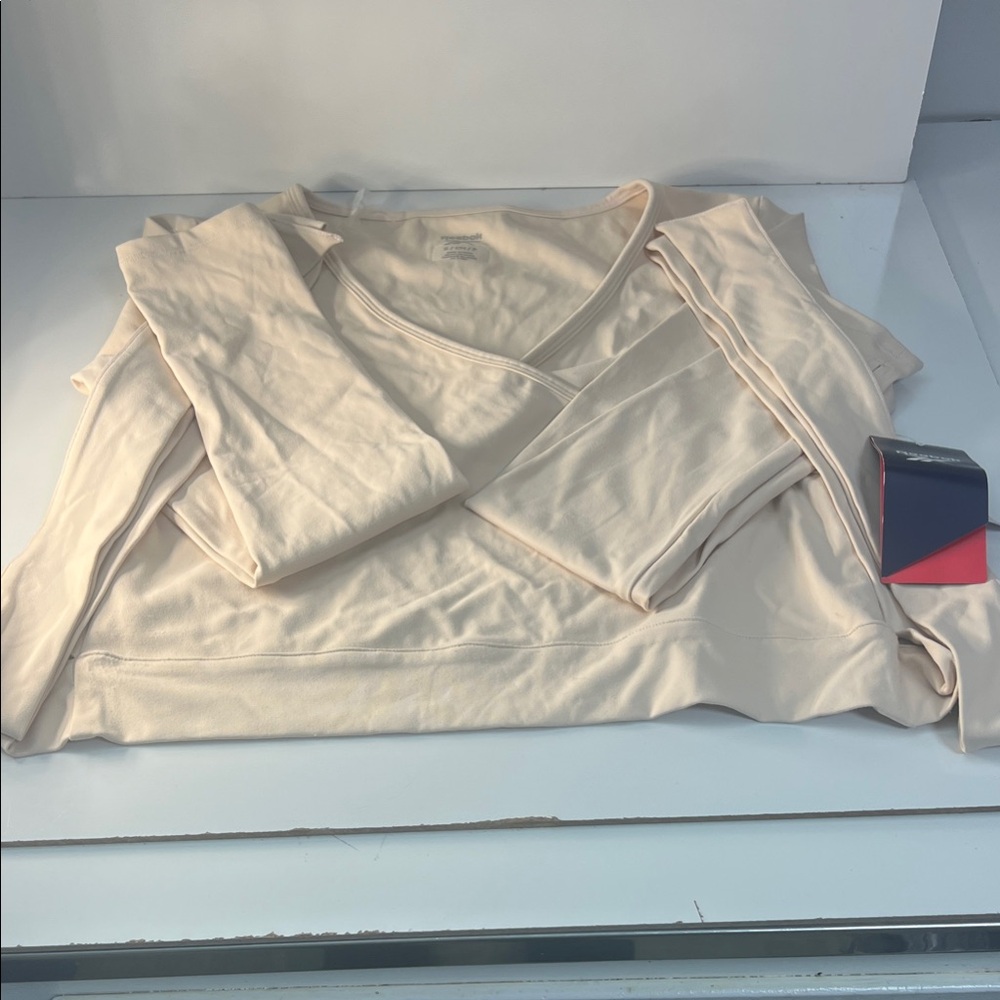 Reebok Cream Wrap Long Sleeve Top